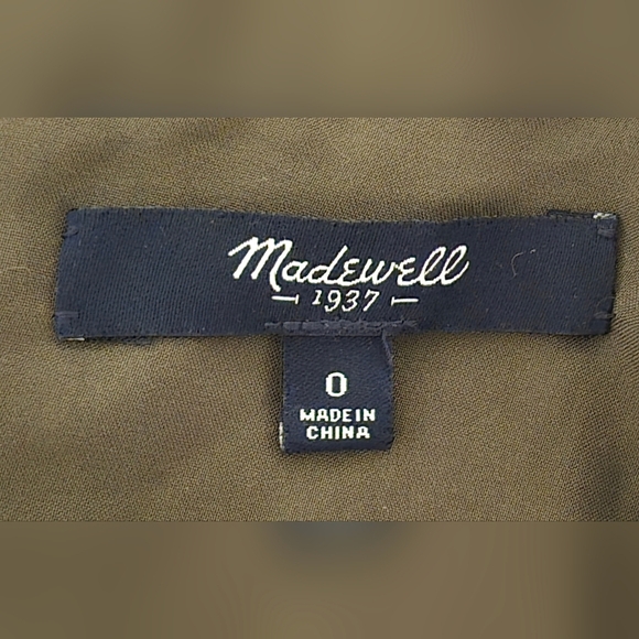 Madewell Olive Green Pleated Mini Skirt - Picture 3 of 3